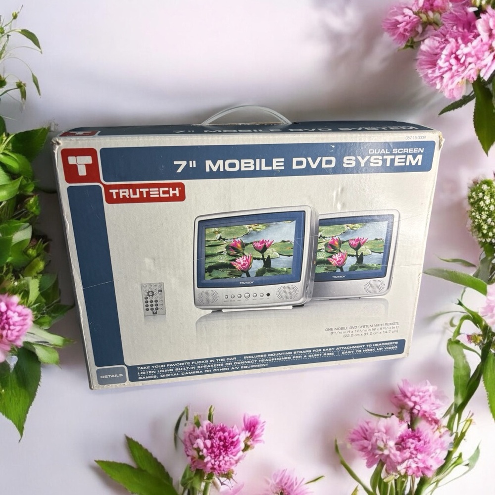 Trutech 7” Mobile DVD System Dual Screen & Remote 16”x 16” Stereo Speakers